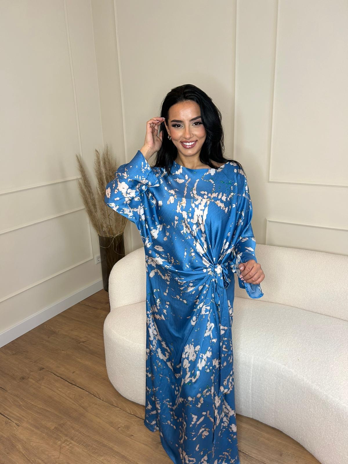 Sommerkleid in blau gemustert